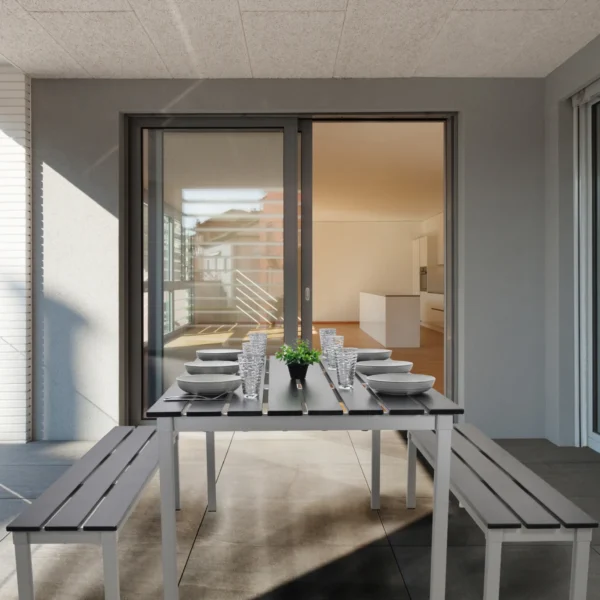 EnviroEco Black Outdoor Rectangular Quad Set - Image 3