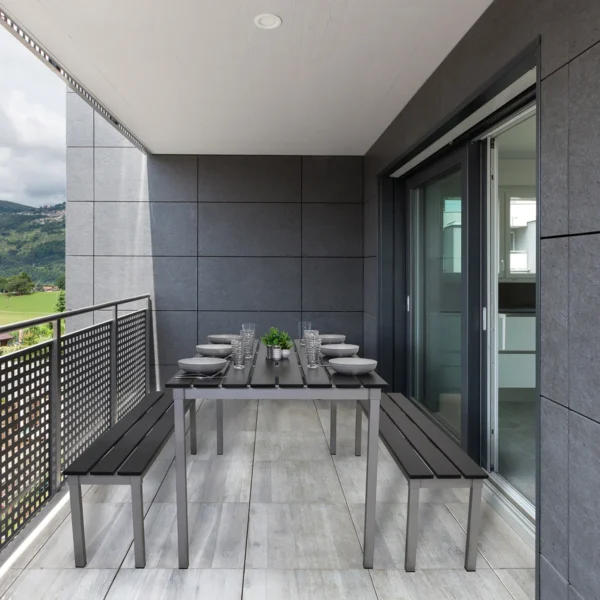 EnviroEco Black Outdoor Rectangular Quad Set - Image 4