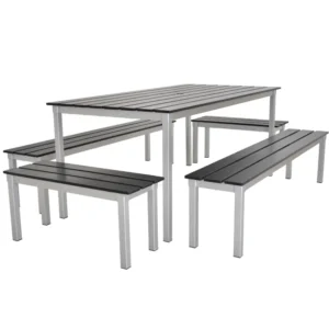EnviroEco Black Outdoor Rectangular Quad Set