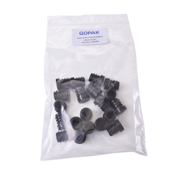 10mm Round Ribbed Insert - Pack of 20